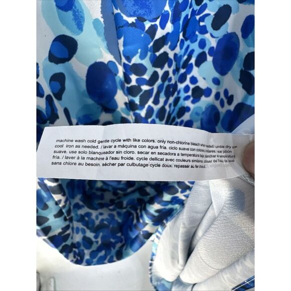 Eloquii‎ Satin Slip w/ Adjustable Straps Blue Animal Print Dress Size 22 - Picture 7 of 7